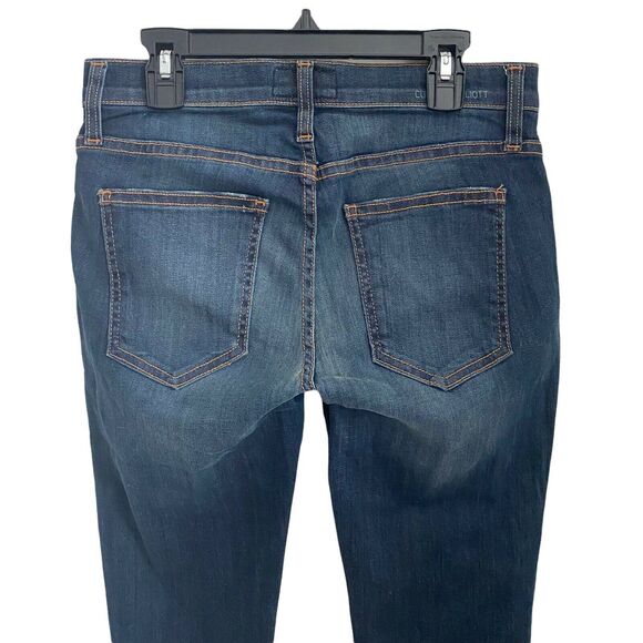 Current/Elliott 27 Stiletto Jeans Typhoon Destroy Blue Denim Stretch - Picture 6 of 7